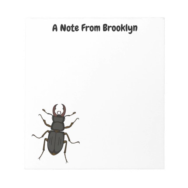 Stag beetle insect illustration notepad (Front)