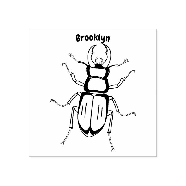 Stag beetle insect illustration rubber stamp (Imprint)