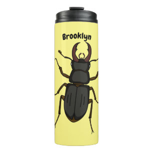 Stag beetle insect illustration thermal tumbler