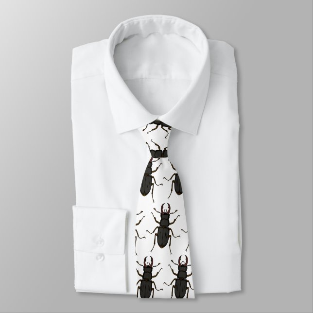 Stag beetle insect illustration tie (Tied)