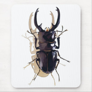 "Stag beetle" Insect Watercolor Art Mouse Pad