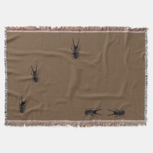 Stag Beetle Throw Blanket (Front)