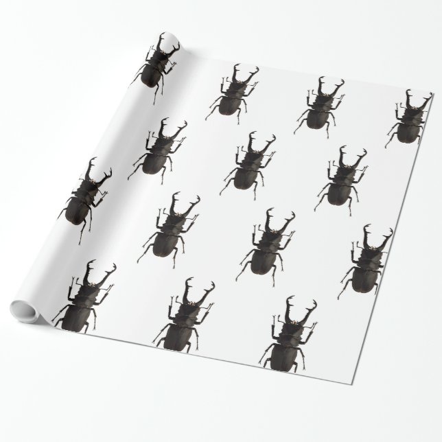 Stag Beetle Wrapping Paper (Unrolled)