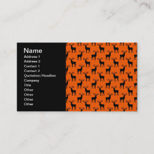 Stag Deer on Bright Orange Business Card