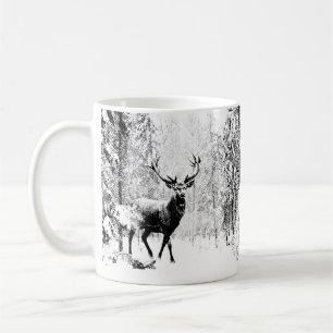 Stag Deer Winter Forest Wildlife Animal Nature Art Coffee Mug