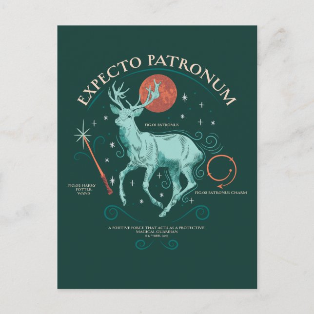 Stag Expecto Patronum Graphic Postcard (Front)