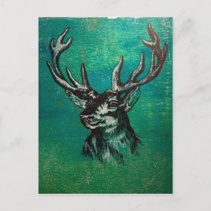 Stag head postcard