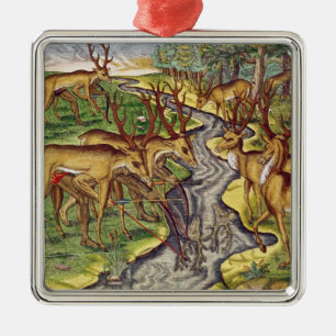 Stag Hunt, from 'Brevis Narratio' Metal Ornament