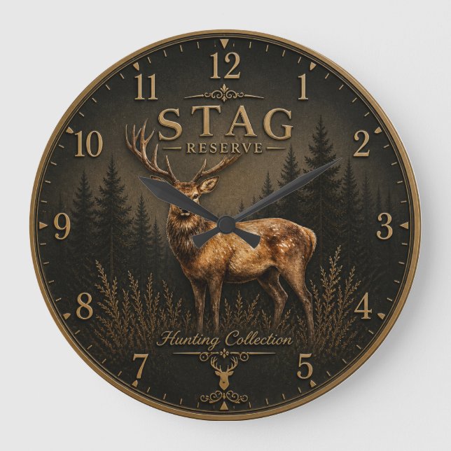 STAG – HUNTING COLLECTION  LARGE CLOCK (Front)