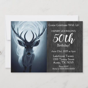 Stag Hunting Theme 50th Birthday Party Invitation