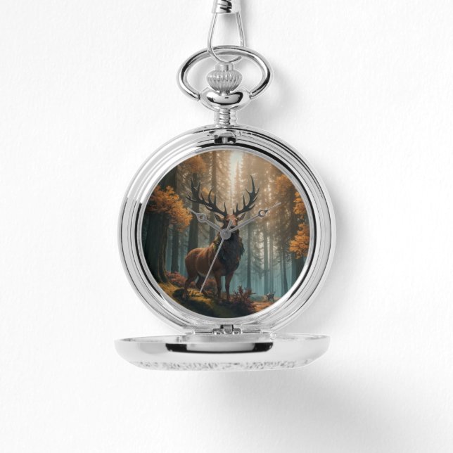 Stag In The Majestic Wood's Pocket Watch Design (Front)