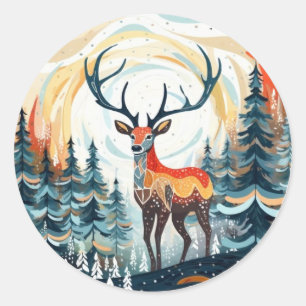 Stag in the Snow Sticker