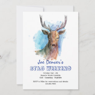 Stag in Watercolor Invitation