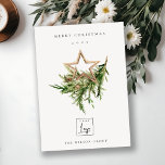 Stag Marsala Foliage Wreath Merry Christmas Logo Holiday Card<br><div class="desc">If you need any further customisation please feel free to message me on yellowfebstudio@gmail.com.</div>