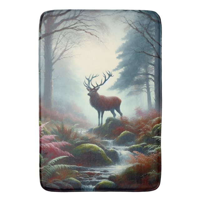 Stag Oil Painting Bath Mat (Front Vertical)