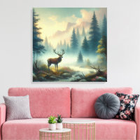 Stag Oil Painting Canvas Art