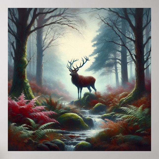 Stag Oil Painting Poster (Front)