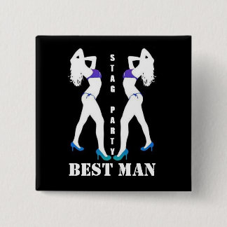 STAG PARTY BADGE 2 INCH SQUARE BUTTON