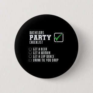 Stag Party Checklist  2 Inch Round Button