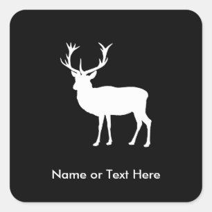 Stag Party - Elegant Drawing of a Stag Square Sticker