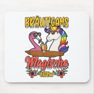 Stag Party Groom Bride Bachelor Unicorn Mouse Pad