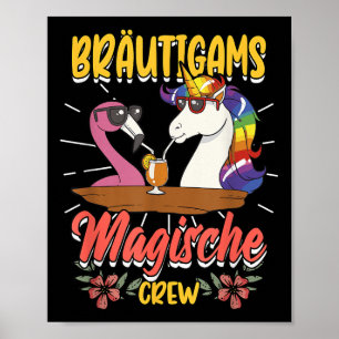 Stag Party Groom Bride Bachelor Unicorn  Poster