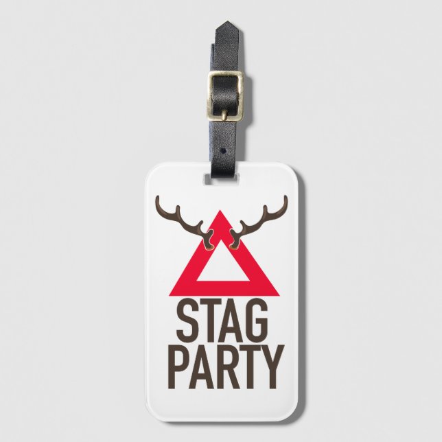 Stag party logo luggage tag (Front Vertical)