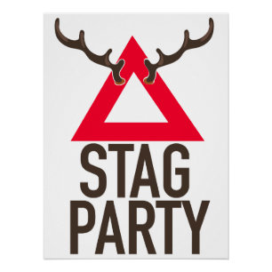 Stag party logo poster