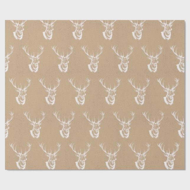 Stag Print Christmas Wrapping Paper (Flat)