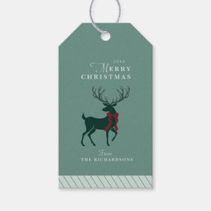 Stag Reindeer Personalized Christmas Gift Tag