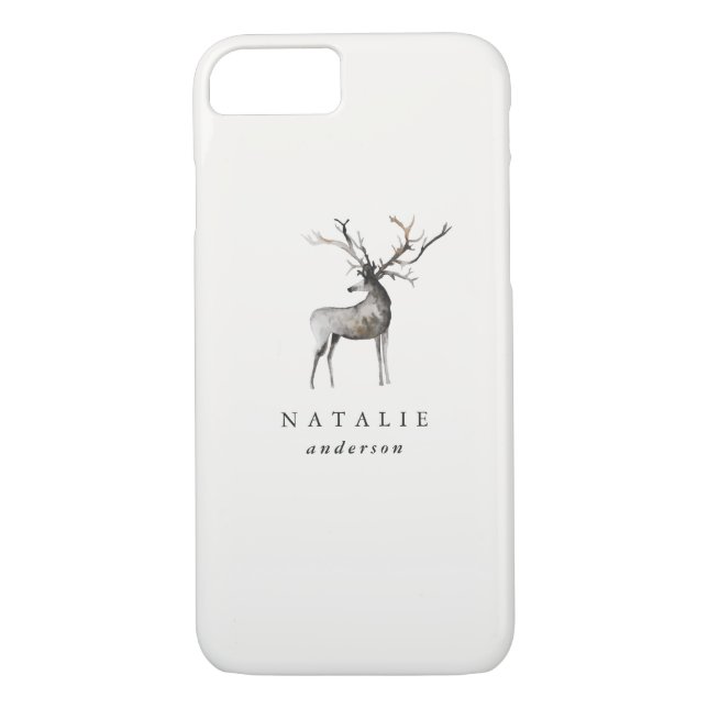 Stag reindeer personalized winter Case-Mate iPhone case (Back)