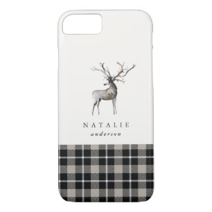 Stag reindeer plaid check winter Case-Mate iPhone case