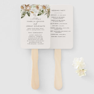 Stag rust black chic floral rustic elegant modern hand fan