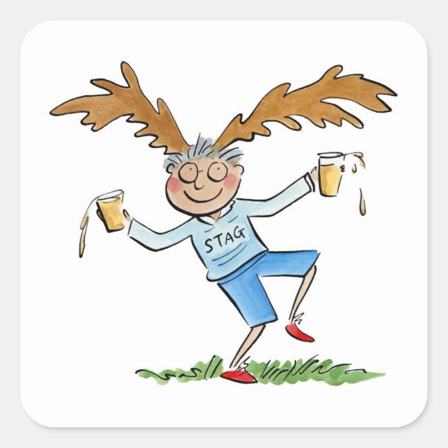 Stag Square Sticker (Front)