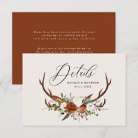 Stag terracotta rust floral elegant wedding budget