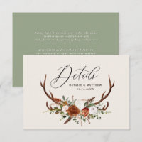 Stag terracotta rust floral elegant wedding budget
