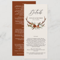 Stag terracotta rust floral elegant wedding detail