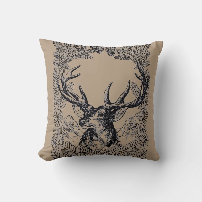 Stag Throw Pillow (Front)