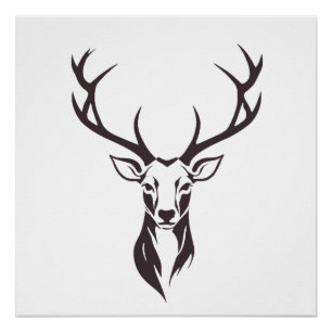Stag Vector Art Animal Modern Urban City Graphic Poster