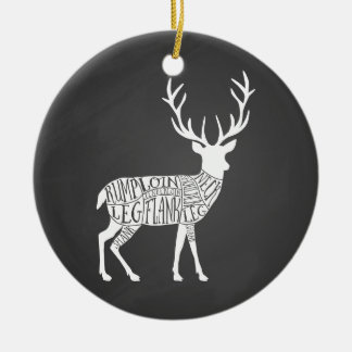 stag venison deer elk game hunt butcher meat cuts ceramic ornament