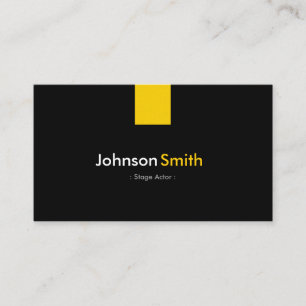 Stage Actor - Modern Amber Yellow Business Card