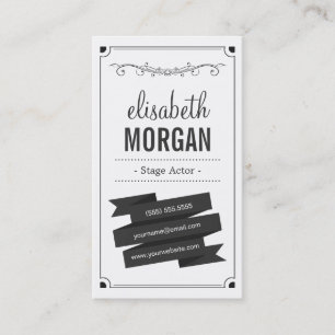 Stage Actor - Retro Black and White Business Card