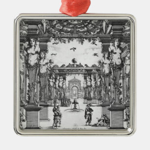 Stage design by Giacomo Torelli  for 'Mirame' Metal Ornament