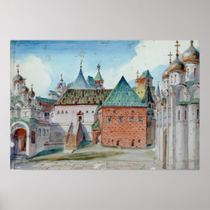 Stage design for Modest Mussorgsky's opera Poster