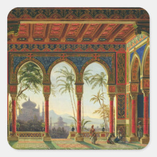 Stage design for the opera 'Ruslan and Lyudmila' Square Sticker