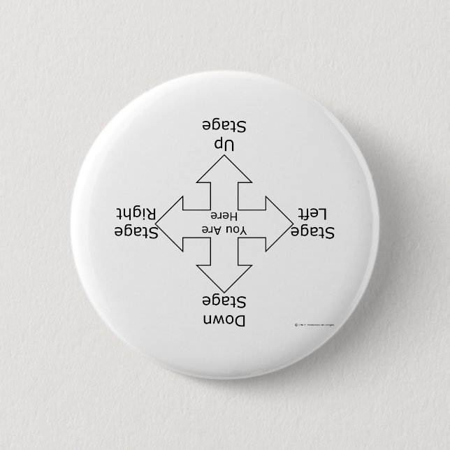 Stage Directions 2 Inch Round Button (Front)