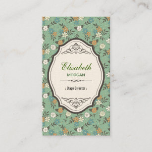 Stage Director - Elegant Vintage Floral Business Card