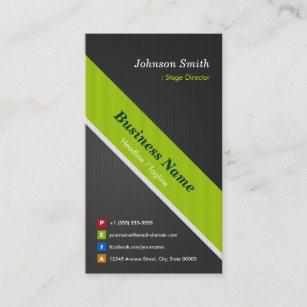 Stage Director - Premium Black and Green Business Card