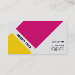 Stage Director - Simple Pink Yellow Business Card