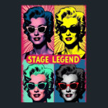 Stage Legend Pop Art Print – Bold Music Icons<br><div class="desc">Celebrate the spotlight with “Stage Legend” — a bold, electrifying pop art print that captures the magnetic energy of fictional music icons at their peak. Inspired by the timeless grid style of Andy Warhol, this four-quadrant artwork features stylized pop stars brought to life in dramatic duotone colour combinations, oversized sunglasses,...</div>
